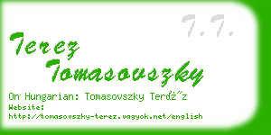 terez tomasovszky business card